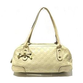 Gucci-Gucci Princy Leather Handbag 161720-Brown,Beige