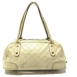 Gucci-Gucci Princy Leather Handbag 161720-Brown,Beige