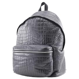 Yves Saint Laurent-Yves Saint Laurent Embossed Leather Backpack-Black