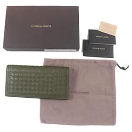 Bottega Veneta-Bottega Veneta Intrecciato Leather Bifold Wallet-Brown