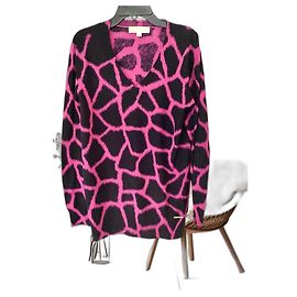 Vestido de Poá Vermelho e Preto Michael Kors Preto Vermelho