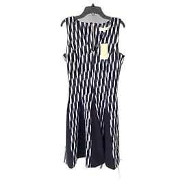 Robe marine ajustée et évasée Michael Kors Blanc Bleu