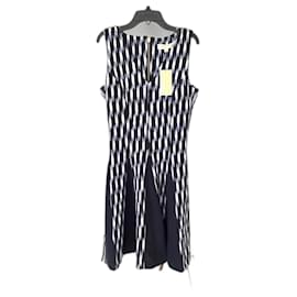Michael Kors-Michael Kors Fit and Flare Navy Dress-White,Blue