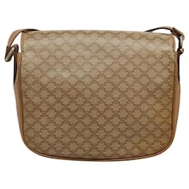 Céline-CELINE Macadam Canvas Shoulder Bag Beige Auth BA971-Beige