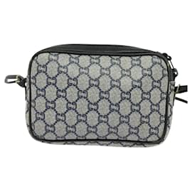 Gucci-GUCCI GG Plus Supreme Shoulder Bag PVC Navy Auth bs23879-Navy blue