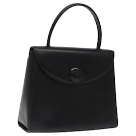 Givenchy-GIVENCHY Hand Bag Leather Black Auth hk2395-Black