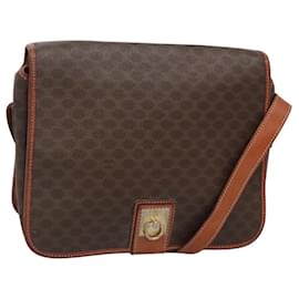 Céline-CELINE Macadam Canvas Shoulder Bag PVC Leather Brown Auth sw248-Brown