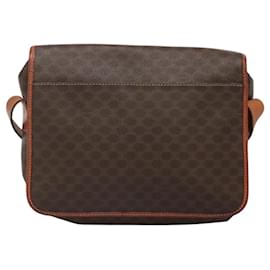Céline-CELINE Macadam Canvas Shoulder Bag PVC Leather Brown Auth sw248-Brown