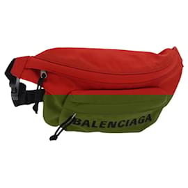 Balenciaga-Sac à taille BALENCIAGA Wheel en nylon rouge 533009 Auth hk2377-Rouge