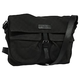 Gucci-GUCCI GG Canvas Shoulder Bag Black 101651 Auth ep7882-Black