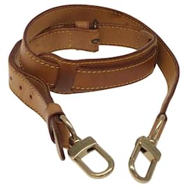 Louis Vuitton-LOUIS VUITTON Adjustable Shoulder Strap Leather 35.4""-42.5"" Beige Auth EC1013-Beige