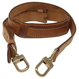 Louis Vuitton-LOUIS VUITTON Adjustable Shoulder Strap Leather 35.4""-42.5"" Beige Auth EC1013-Beige