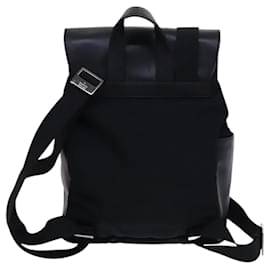 Gucci-GUCCI Backpack Canvas Leather Black 003 0233 2123 Auth hk2338-Black