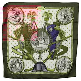 Hermès-HERMES Carre 90 Scarf ""NAPOLEON"" Silk Bordeaux Auth yk17702-Dark red