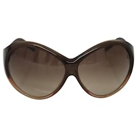 Chanel-CHANEL Sunglasses plastic Brown CC Auth bs23992-Brown