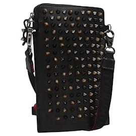 Christian Louboutin-Sac à épaule en cuir noir Christian Louboutin Auth bs23907-Noir