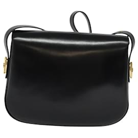 Gucci-GUCCI Shoulder Bag Leather Black Auth BA851-Black