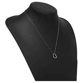 Autre Marque-TIFFANY&Co. Open Heart Necklace Ag925 Silver Auth MY243-Silvery