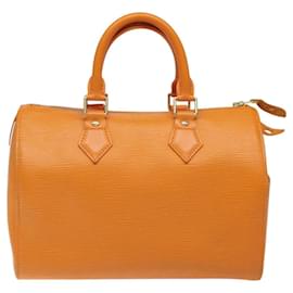 Louis Vuitton-LOUIS VUITTON Epi Speedy 25 Hand Bag Orange Mandarin M5903H LV Auth EC1030-Orange,Grey