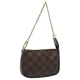 Louis Vuitton-LOUIS VUITTON Damier Ebene Mini Pochette Accessoires Pouch N58009 Auth BD1887-Other