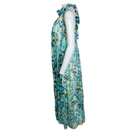 Autre Marque-Diane Von Furstenberg, sheer maxi dress-Blue,Yellow