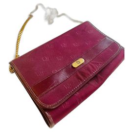 Dior Handbag Dark Red Leather Dark red