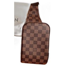 Bolsa Louis Vuitton Geronimos Damier Lona e Couro Marrom Marrom