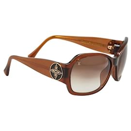 Louis Vuitton-Louis Vuitton Ursula Rhinestone Sunglasses Z0135E-Brown