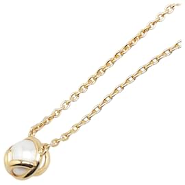 Fendi-Fendi F Logo Necklace Gold Plated Faux Pearl-Golden,Metallic