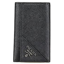 Prada-Prada Saffiano Leather Key Case-Black