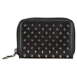 Christian Louboutin-Christian Louboutin Leather Studded Coin Case-Black