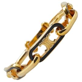 Céline-Celine Triomphe Chain Bracelet Gold Black-Yellow