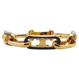Céline-Celine Triomphe Chain Bracelet Gold Black-Yellow