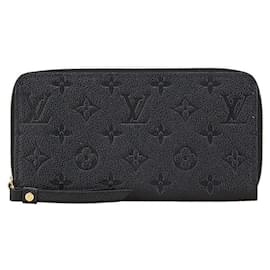 Louis Vuitton-Louis Vuitton Monogram Zippy Wallet Black-Black