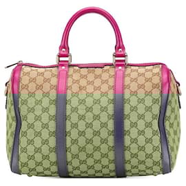 Gucci-Gucci GG Canvas Boston Bag 247205-Brown,Beige