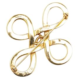 Chanel-Chanel Vintage Coco Mark Cross Brooch Gold-Golden,Metallic