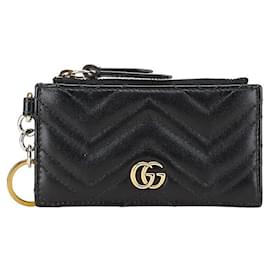 Gucci-Gucci GG Marmont Leather Card Coin Case-Black