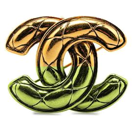 Chanel-Chanel Coco Mark Gold Brooch-Golden,Metallic