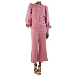 Autre Marque-Pink linen jumpsuit - size UK 8-Pink