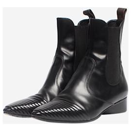 Louis Vuitton-Black leather Chelsea boots - size EU 38.5-Black