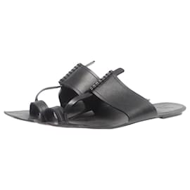 Saint Laurent-Black leather thong sandals - size EU 39-Black