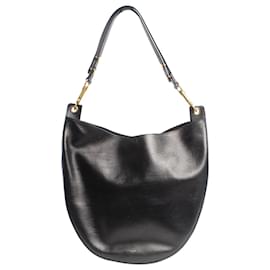 Céline-Black leather rounded shoulder bag-Black