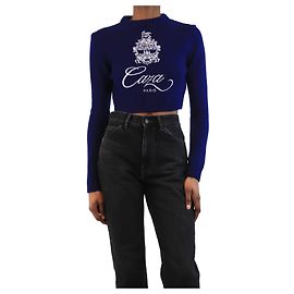 Casablanca Blauer cropped Pullover - Größe XS Blau