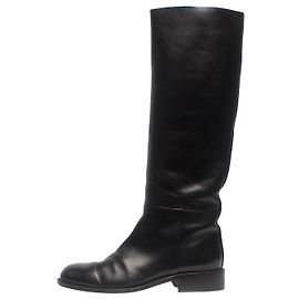 Céline Botas de montar de cuero negro - talla EU 39 (UK 6) Negro