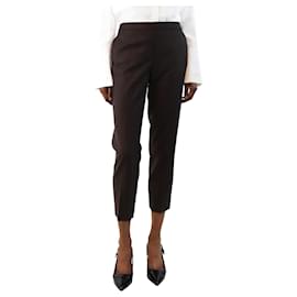Theory-Dark brown wool trousers - size UK 6-Brown