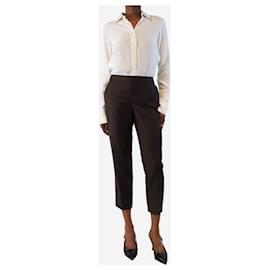 Theory-Dark brown wool trousers - size UK 6-Brown