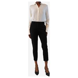 Theory-Black wool trousers - size UK 6-Black
