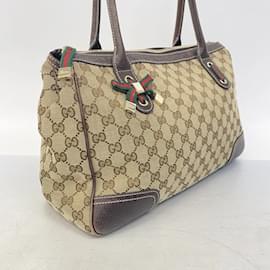 Gucci-Gucci Handbag GG Canvas Sherry Line-Brown