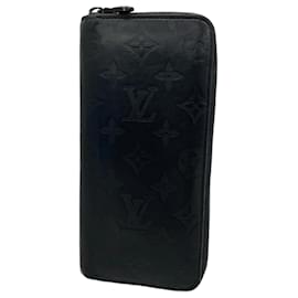 Louis Vuitton-Louis Vuitton Long Wallet Monogram Shadow Zippy Vertical-Black