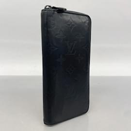 Louis Vuitton-Louis Vuitton Long Wallet Monogram Shadow Zippy Vertical-Black